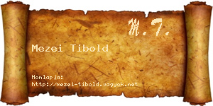 Mezei Tibold névjegykártya